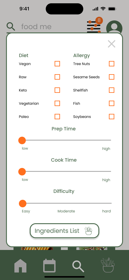 ladle, final proto - search page with open fitler window